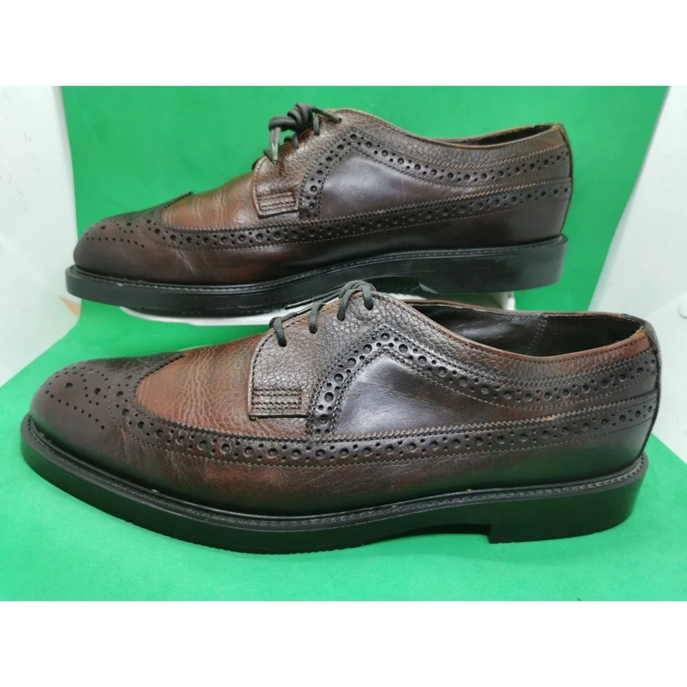 Vintage Dexter USA Mens Brown Leather Wingtip Oxford Dress Shoes Size 11.5 M